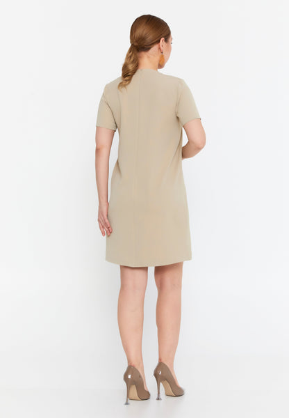 Short Sleeve Mini-Length Column Dress