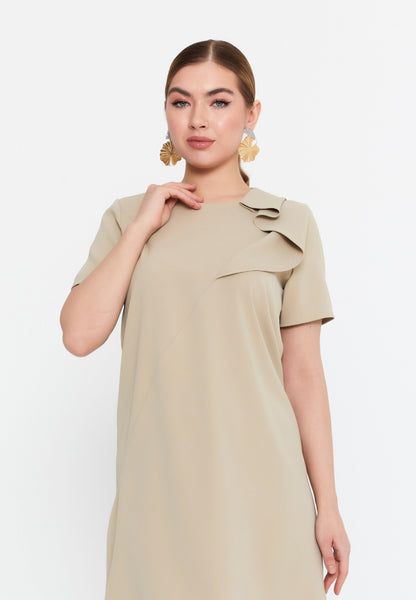 Short Sleeve Mini-Length Column Dress