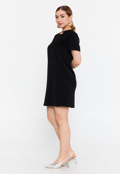 Short Sleeve Mini-Length Column Dress