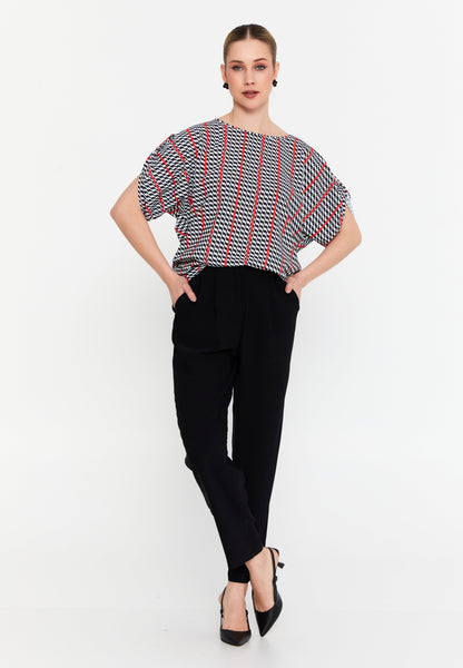 Mid-Length Printed Blouse