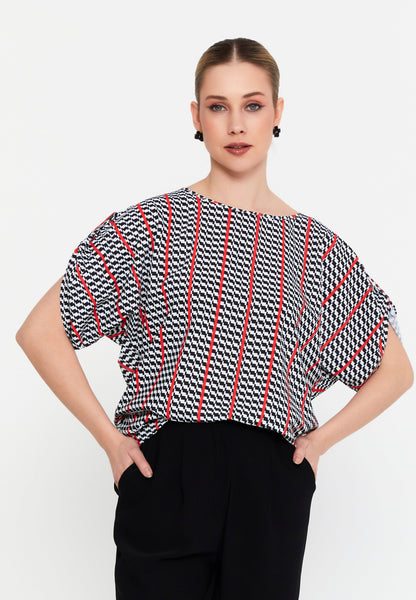 Mid-Length Printed Blouse