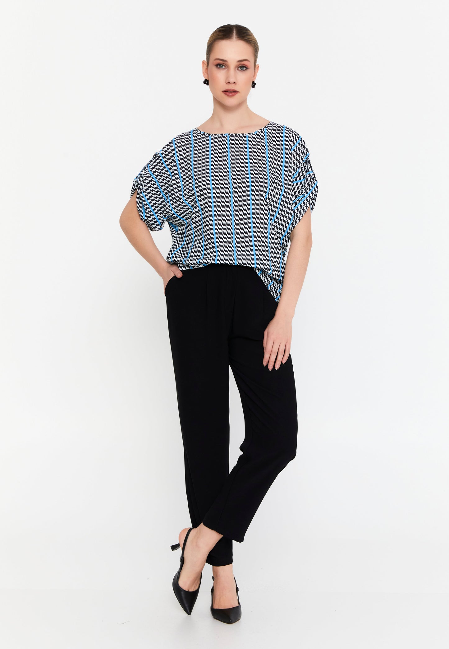 Mid-Length Printed Blouse