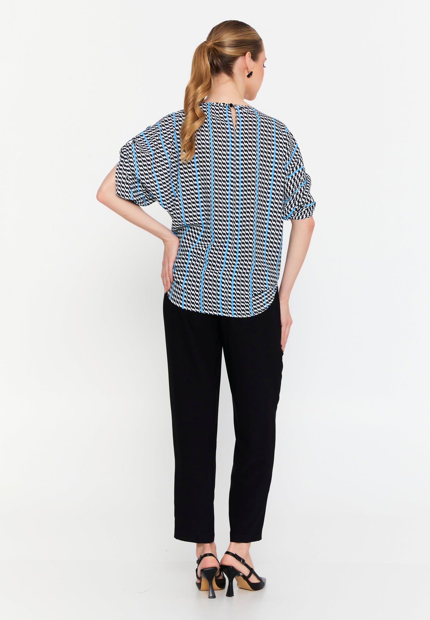 Mid-Length Printed Blouse