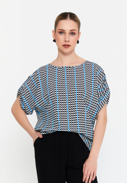 Mid-Length Printed Blouse