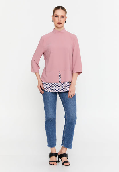 Mid-Length Abstract Pattern Blouse