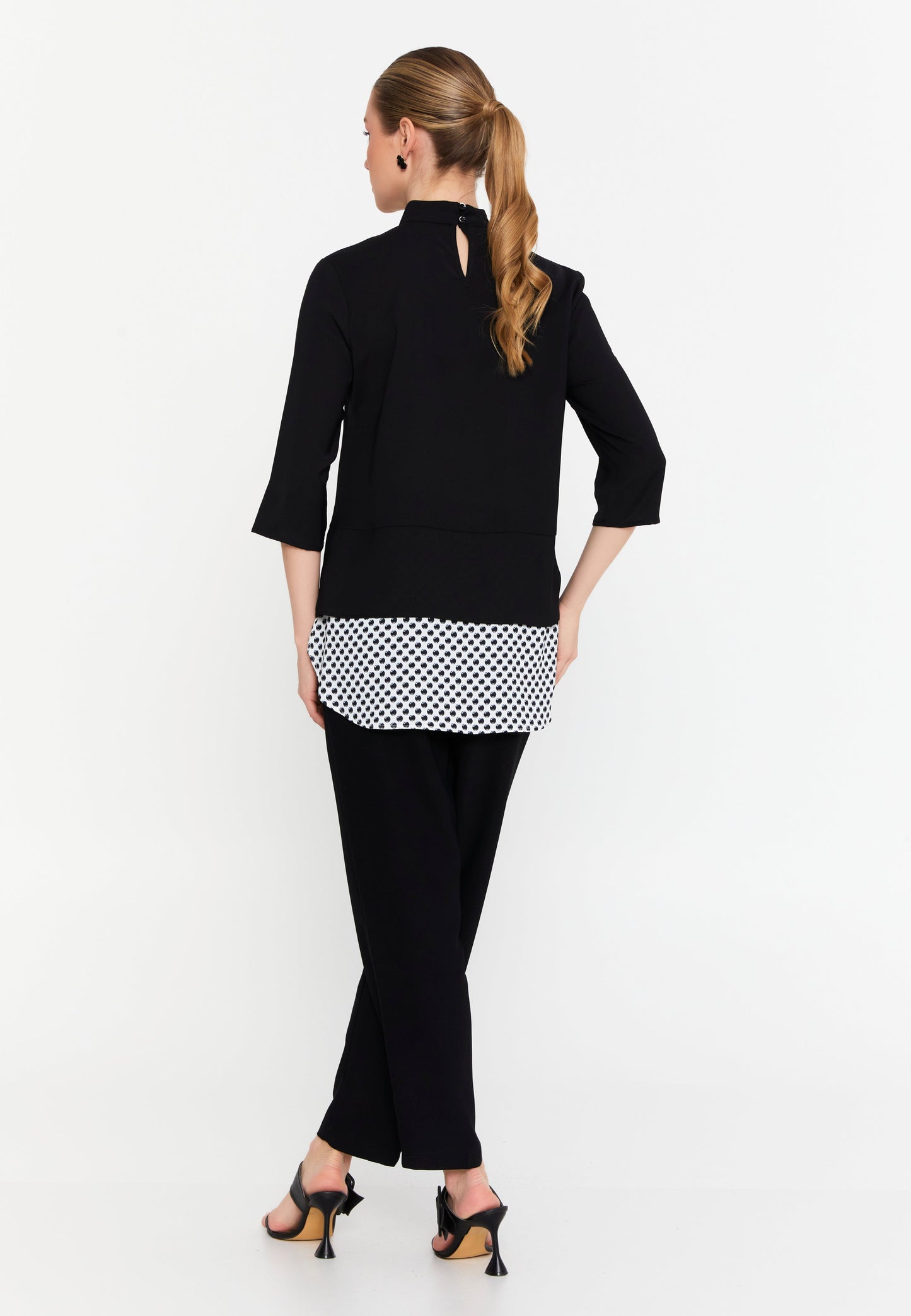 Mid-Length Abstract Pattern Blouse