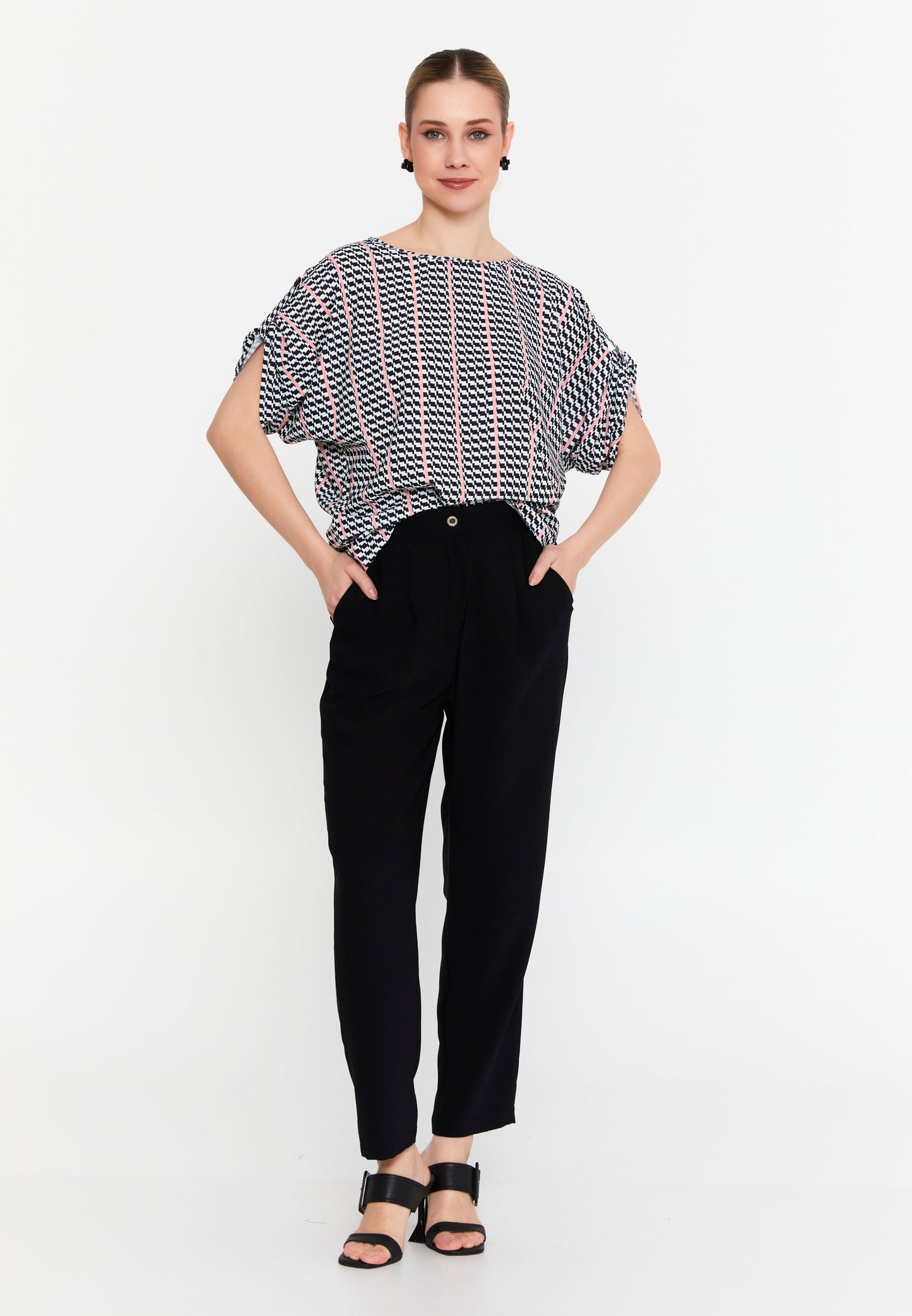 Mid-Length Printed Blouse