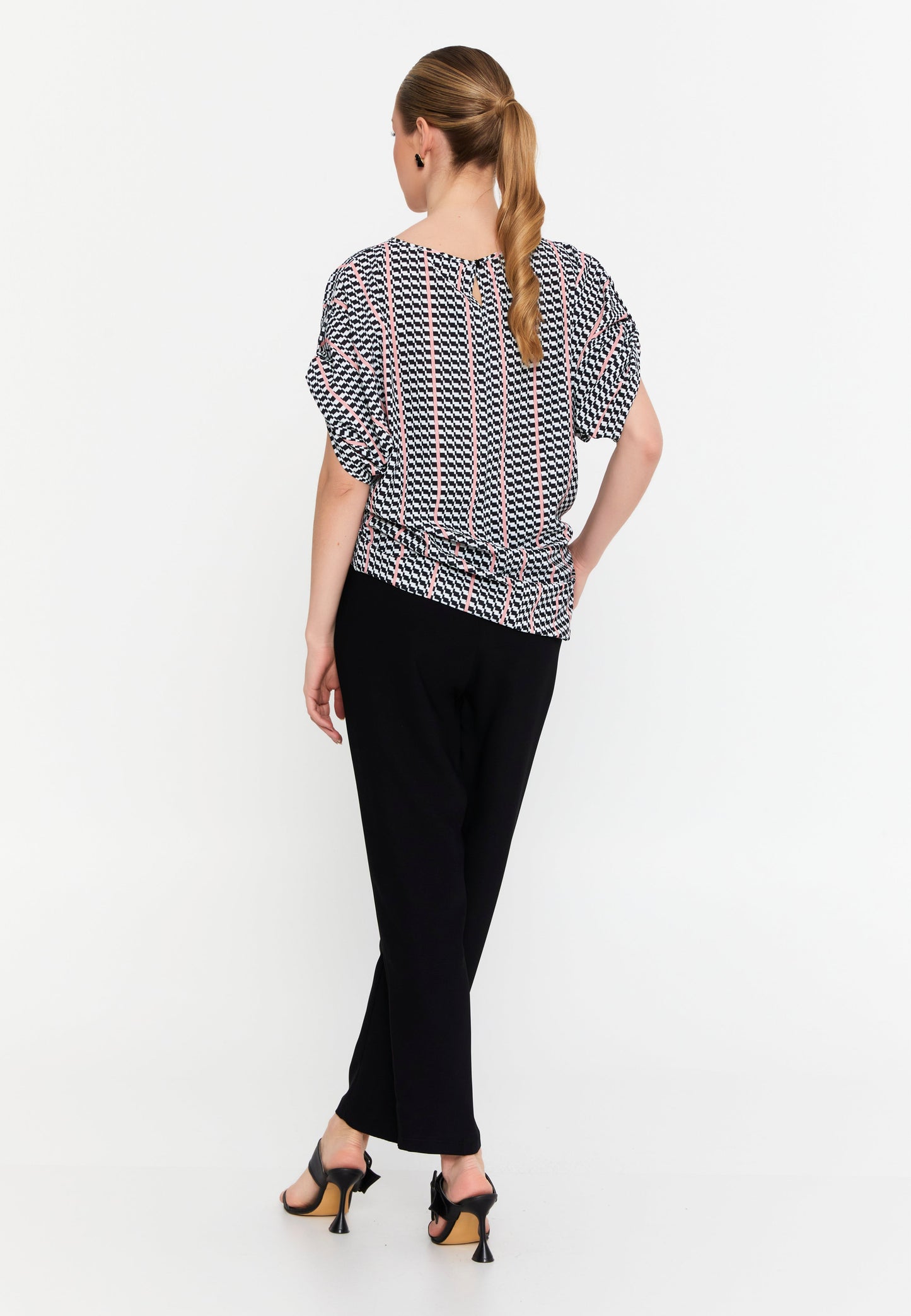 Mid-Length Printed Blouse