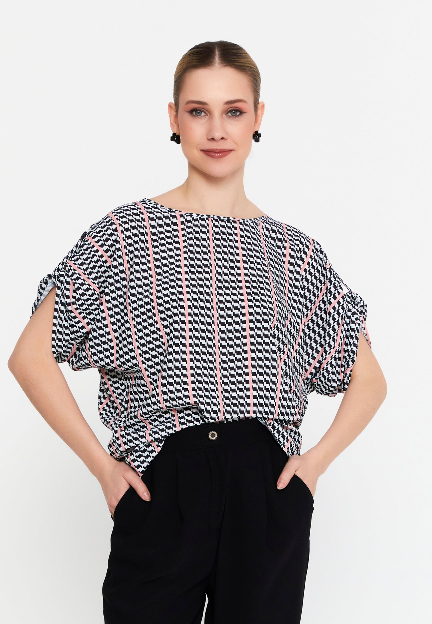 Mid-Length Printed Blouse