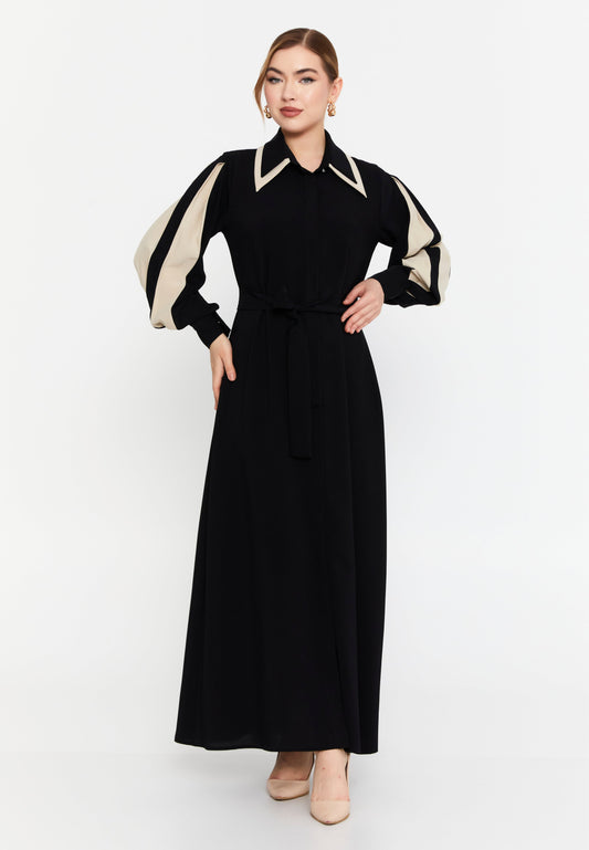 Long-Sleeve Viscose Maxi Dress