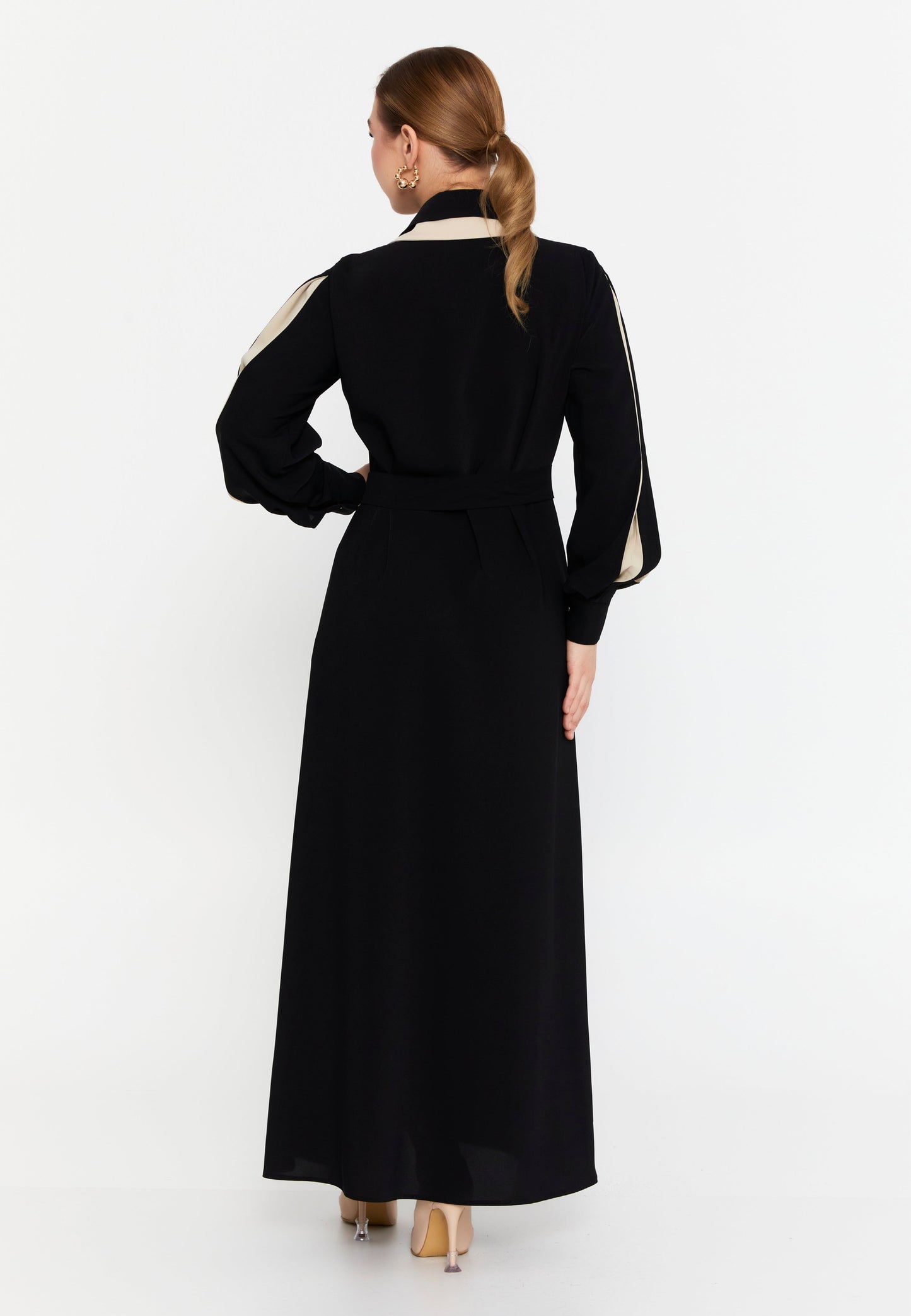 Long-Sleeve Viscose Maxi Dress