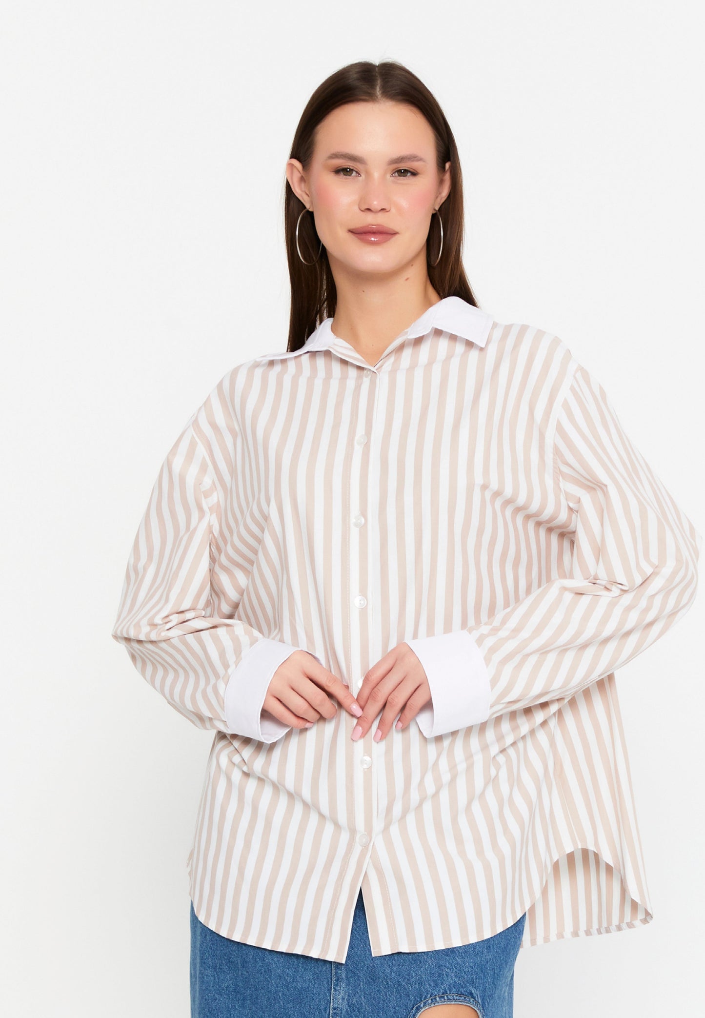 Long Sleeve Striped Button-Up Shirt