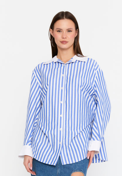 Long Sleeve Striped Button-Up Shirt