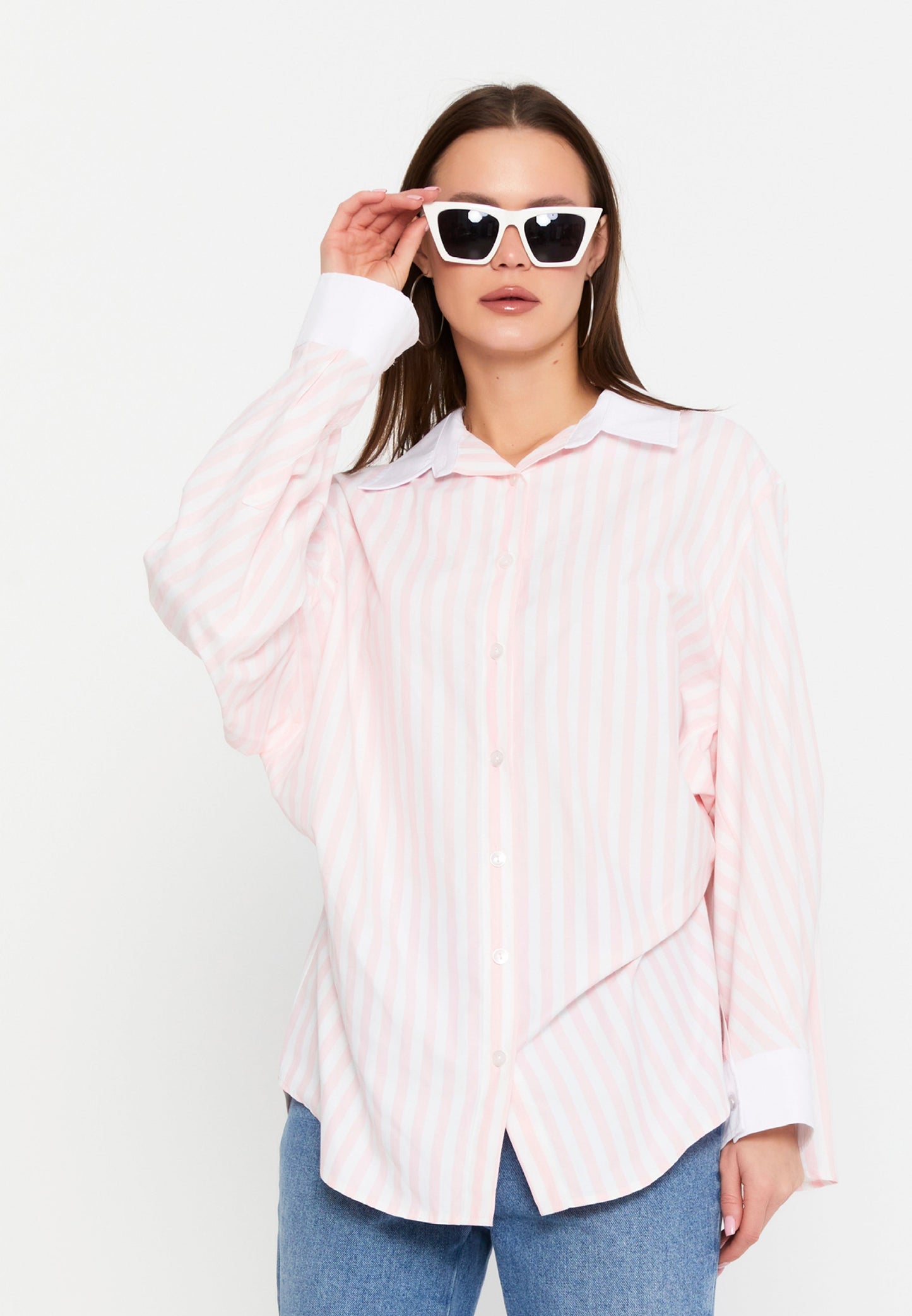 Long Sleeve Striped Button-Up Shirt