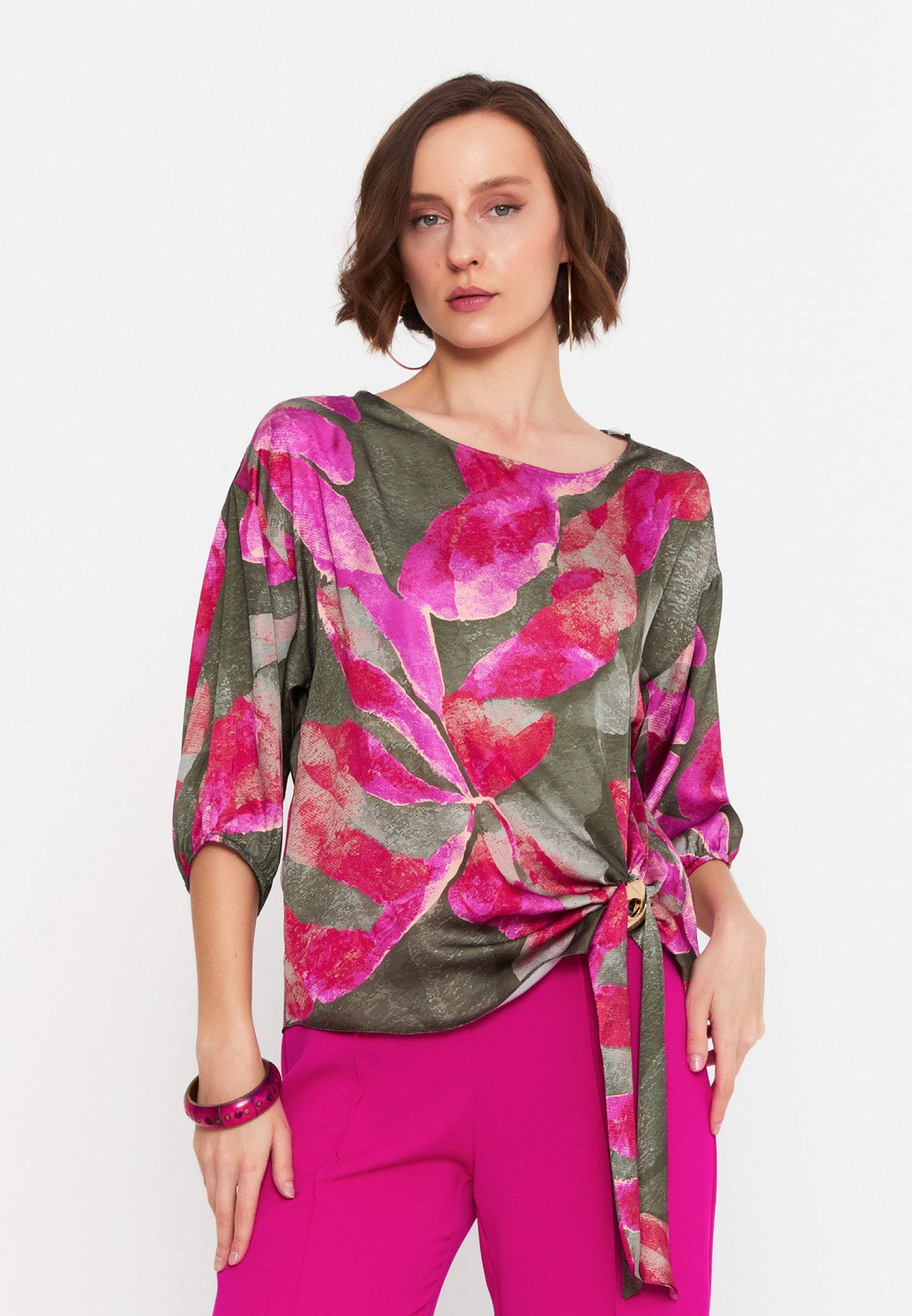 Mid-Length Graphic Blouse