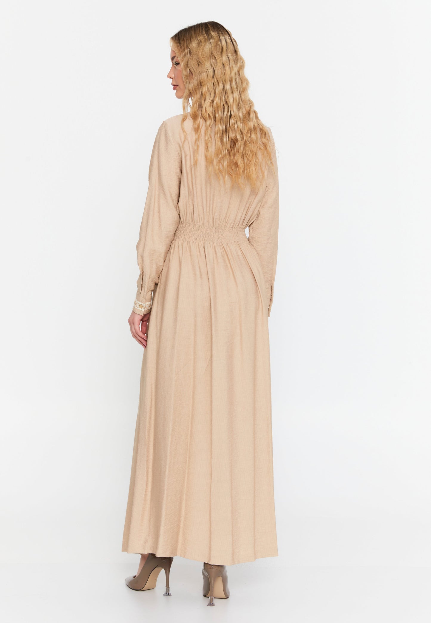 Long Sleeve Maxi Linen Dress