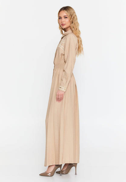 Long Sleeve Maxi Linen Dress