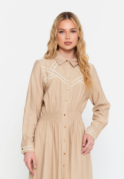 Long Sleeve Maxi Linen Dress