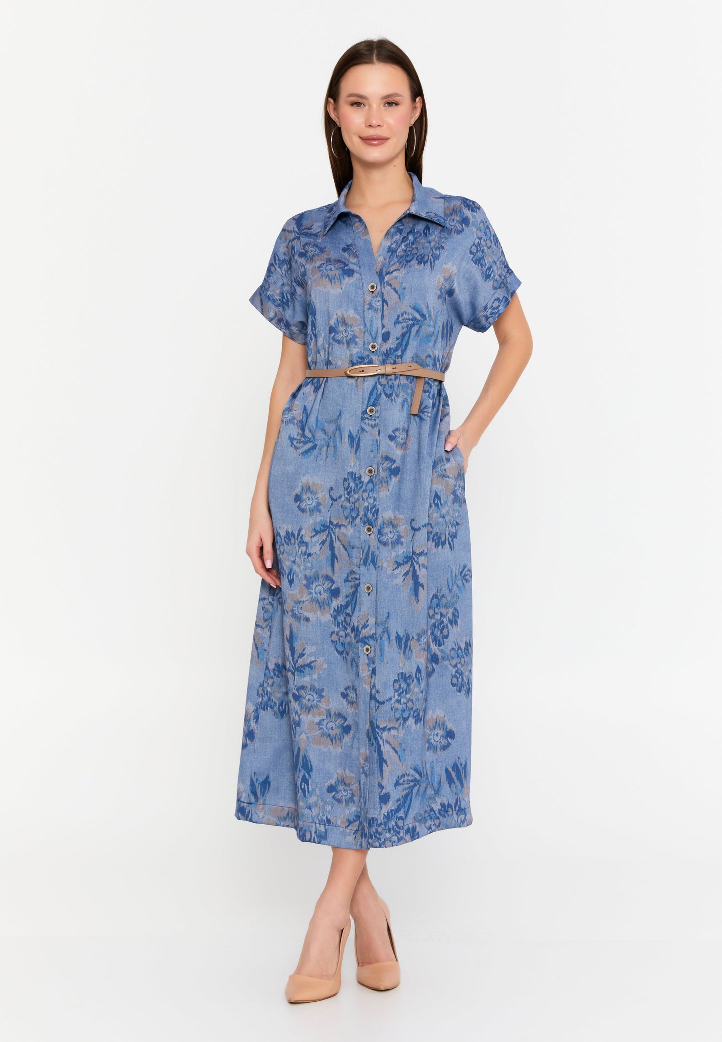 Casual Short Sleeve Midi Dress