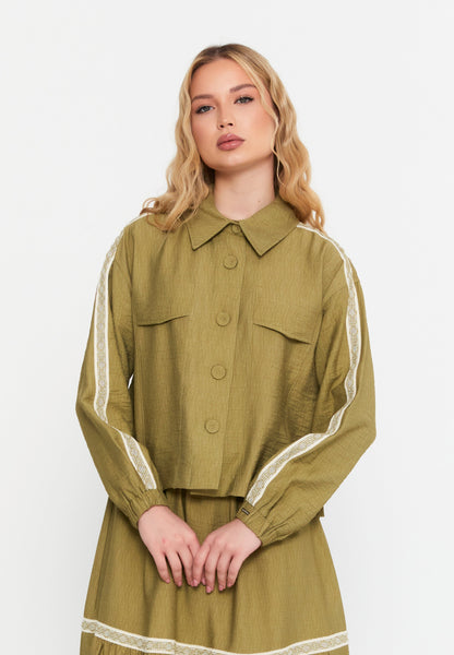 Long Sleeve Solid Linen Two-Piece Set